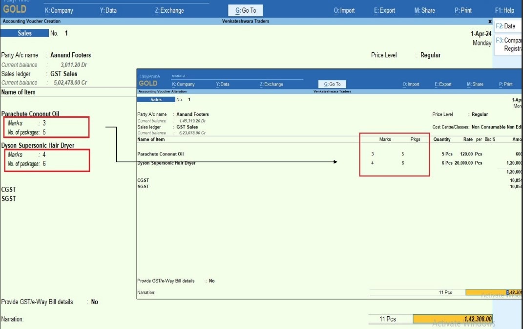 Show Bank Reconcilation Date in Ledger Statement | Display Challan and ...